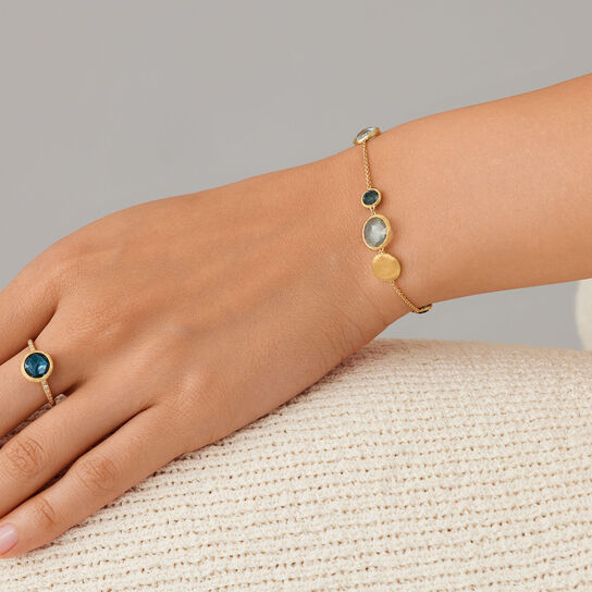 Marco Bicego Jaipur Colour Yellow Gold and Blue Topaz Bracelet BB1485 MIX725 image number 1